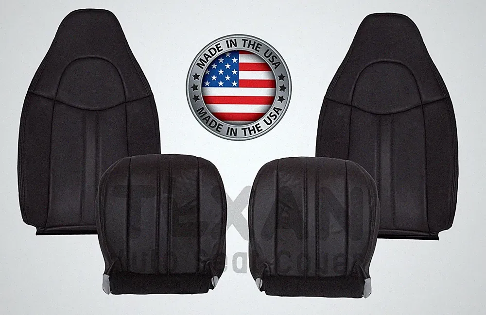 2003-2014 Chevy Express Van Front Seat Cover Synthetic Leather Very Dark Gray