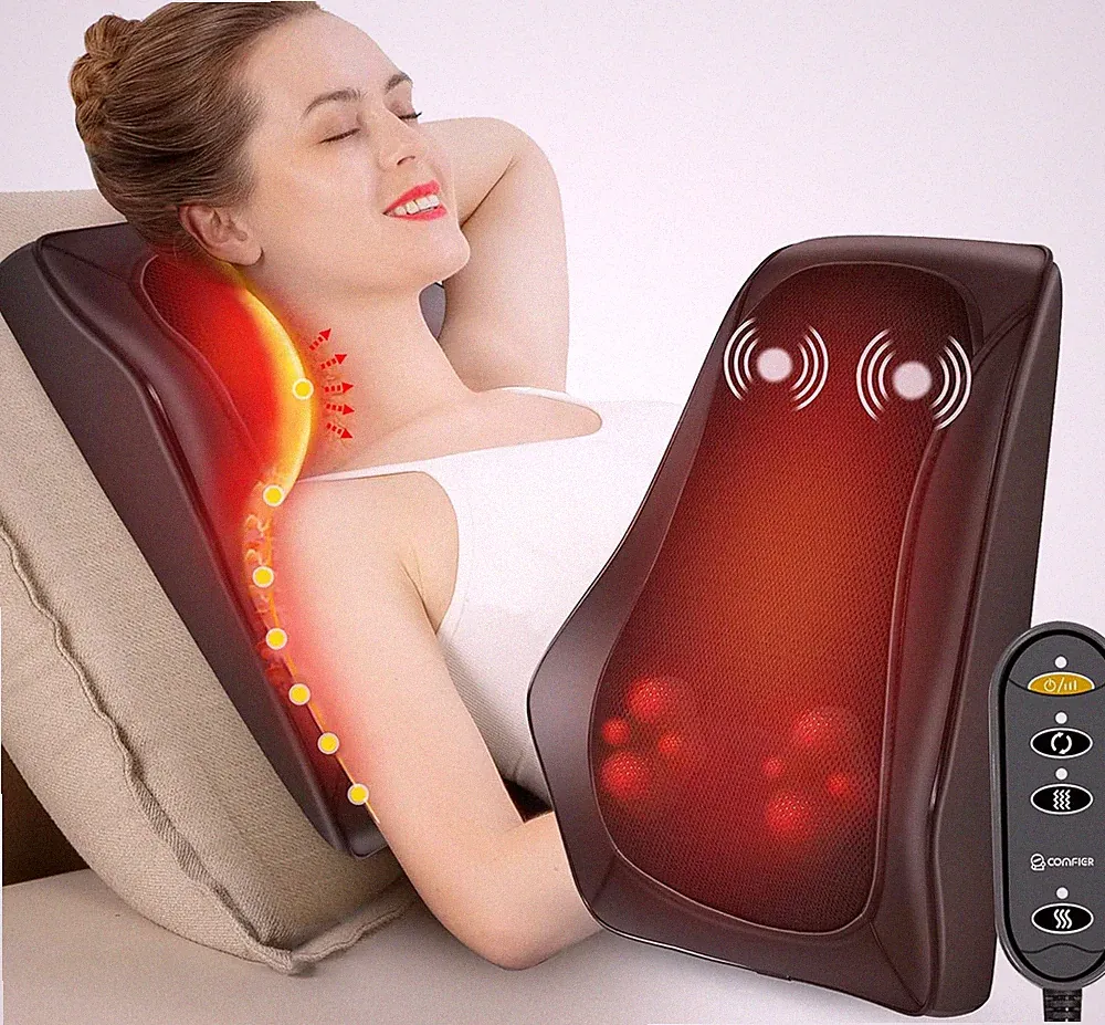 Back Massager with Heat, Deep Tissue Shiatsu Neck and Back Massager Chair Use Ma