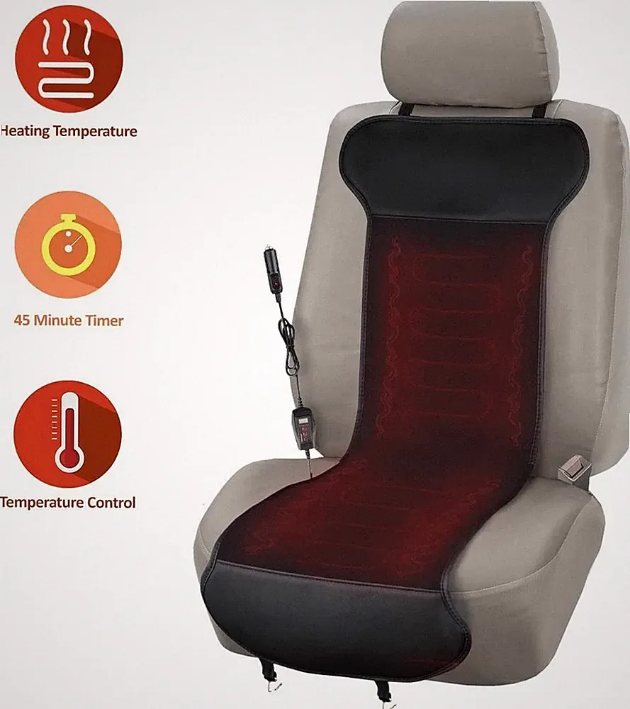 Car Heated Seat Cover with Temperature Control Classic Black 12V Heated cushion