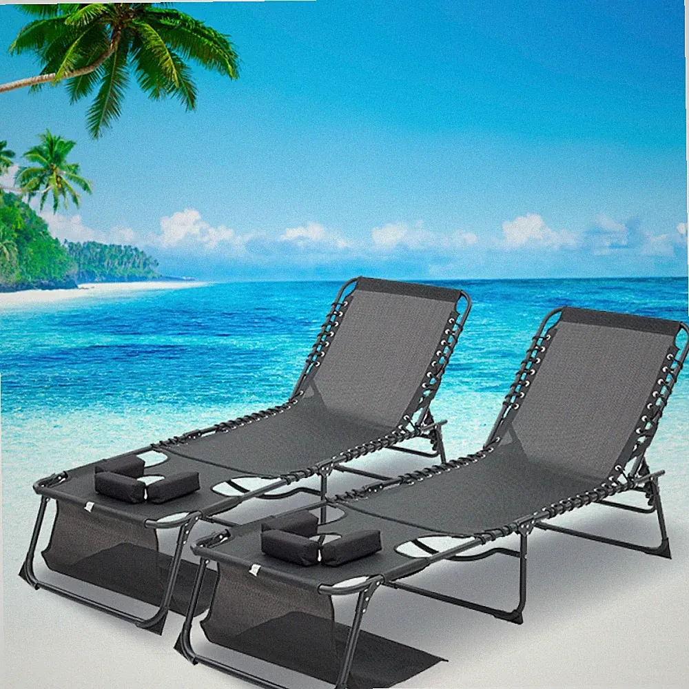 Face Down Chaise Lounge Chair 2Pcs 5 Position Adjustable Foldable
