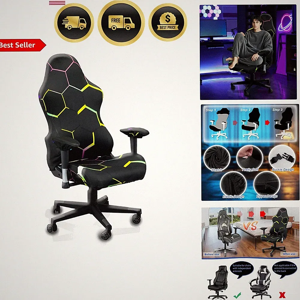 Gaming Chair Cover Slipcover Stretchable Elastic Reclining Breathable Protector