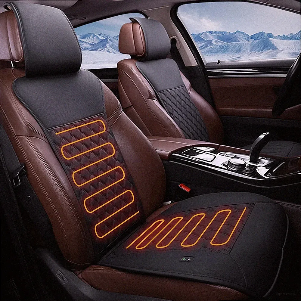 Heated Car Seat Cover Seat Cushion with Full Back Support and Heating Element