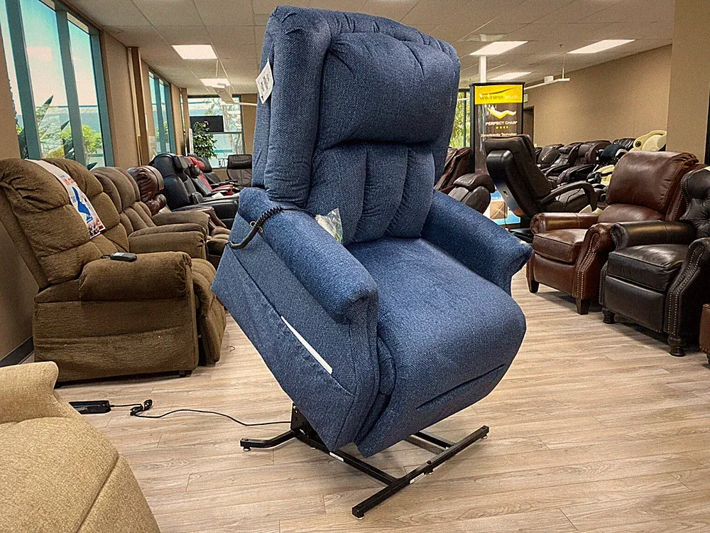 NM-7001 Windermere Motion Large Power Lift Chair Recliner with Heat Massage Blue