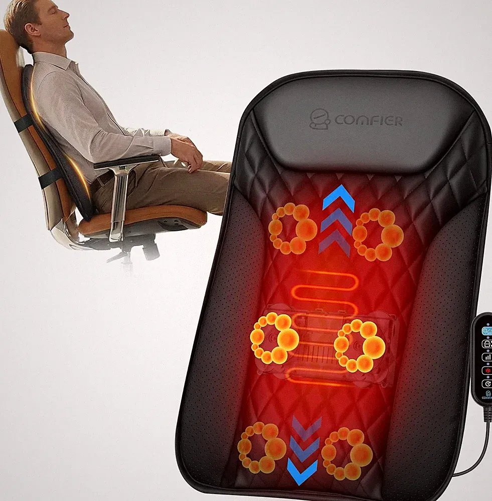 Ultra-Slim Heated Shiatsu Back Massager with 10 Nodes - Perfect Gift for Mom